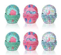 Set di 300 fodere per cupcake a forma di sirena con unicorno, per cupcake, a tema mare, arcobaleno e sirena, per feste di compleanno (stile sirena)