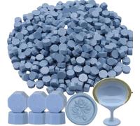 Set di 300 pezzi di cera per sigillo, per inviti, biglietti, buste, pacchetti di vino, confezioni regalo (blu polvere)