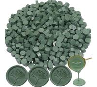 Set di 300 pezzi di cera per sigillo, verde oliva, per inviti, biglietti, buste, pacchetti di vino, confezioni regalo (verde oliva)