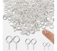 Set di 300 piccole viti ad occhiello con filettatura per legno - Mini occhielli a vite per la creazione di gioielli, bricolage, artigianato, legno, fai da te, mobili