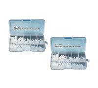 Set di 300 viti, dadi e rondelle in nylon (bianco) in scatola