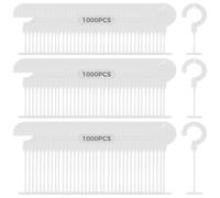 Set di 3000 ganci a J in plastica, 3 misure, 2,5 cm, 3,5 cm, 4,6 cm, fissaggi per etichette per abbigliamento, denti trasparenti per etichette dei prezzi, semicerchio e cerchio