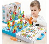 Set di 316 giocattoli per trapano elettrico, 4 in 1, puzzle creativi, assemblaggio fai da te, giocattolo da costruzione, giocattolo educativo per bambini, ragazzi e ragazze (316 pezzi)