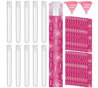 Set di 32 boccette segrete per tamponi, in plastica trasparente, riutilizzabili, con involucri per tamponi e imbuti pieghevoli in silicone, contenitori segreti per crociere, concerti, sport all'aria