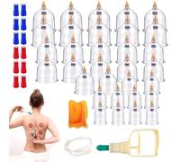 Set di 32 coppette con pompa a vuoto, per alleviare la tensione e la cellulite, per un efficace rilassamento muscolare e sollievo dal dolore