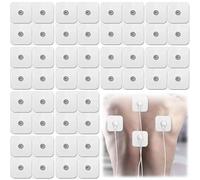 Set di 32 cuscinetti autoadesivi per elettrodi in gel, 50 x 50 mm, autoadesivi per macchine Sanitas Beurer Tens Tens Pad con collegamento a bottone da 3,5 mm