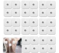 Set di 32 cuscinetti autoadesivi per elettrodi in gel, 50 x 50 mm, elettrodi autoadesivi per macchine Sanitas & Beurer Tens Tens Pad con collegamento a pulsante da 3,5 mm