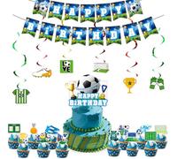 Set di 32 decorazioni a tema World Cup Soccer Tema, campionato, gioco di calcio, 4 pezzi, per amanti del calcio