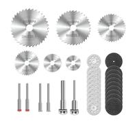Set di 32 Dischi da Taglio per Dremel e Altri Utensili Rotativi, Include Lame HSS, Dischi in Diamante e Resina, Mandrini da 3mm, per Legno, Plastica, Metallo Morbido, Pietra, Fibra di Vetro