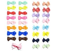 Set di 32 fermagli per capelli per bambina di alta qualità, mini fermagli per capelli creativi e belli, nastro in gros-grain con fiocco morbido, comodo da indossare (2 stili)