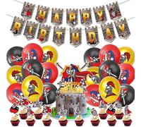 Set di 32 palloncini per decorazioni per feste di compleanno in stile cavalieri medievali, feste in stile guerrieri dell'antica Grecia, decorazioni per torte, striscioni di compleanno, palloncini