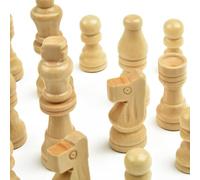 Set di 32 pezzi di scacchi in legno intagliati a mano, 65 mm, ideali per l'uso in viaggio