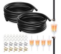 Set Di 32 Pezzi Tubo Benzina, 2 2M Tubo Gasolio, 4 Filtro Benzina Moto 6 mm, 10 Fascette Stringitubo Da 10 mm, 16 Schede Piccole, Filtro Carburante per Tosaerba, Auto, Trattori, Piccoli Motori