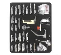 Set di 32 piedini per macchina da cucire, attacco basso, per janome, quilting, orlo, cerniera, kit con scatola
