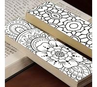 Set di 32 segnalibri da colorare con mandala, eleganti disegni in bianco e nero intricati, inclusi motivi floreali e mandala, con angoli arrotondati - adatti per attività di colorazione per adulti, ad