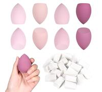 Set di 32 spugnette trucco make up con 24 puff cipria triangolo, riutilizzabili spugna trucco per fondotinta liquido,powder puff per polveri cipria fard