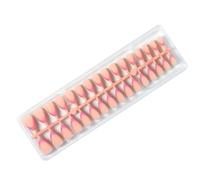 Set di 32 unghie artificiali adesive con punte francesi, punte corte a mandorla per ogni tono della pelle, per nail art, premere brevemente sulla festa alla moda