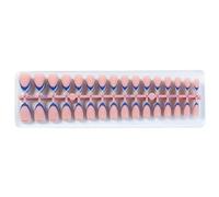 Set di 32 unghie artificiali adesive con punte francesi, punte corte a mandorla per ogni tono della pelle, unghie per manicure e nail art