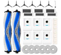 Set di 33 accessori per robot aspirapolvere ECOVACS DEEBOT X5 Omni /X5 Pro, 2 spazzole principali, 6 sacchetti per la polvere, 6 panni per la pulizia, 6 spazzole laterali, 6 filtri, 6 chip vaniglia, 1