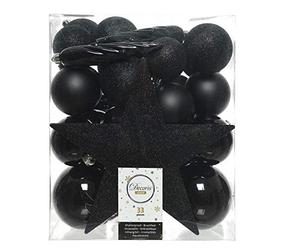 Set di 33 palline in PVC con punta a stella per albero di Natale, infrangibili