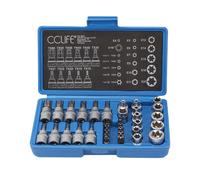 Set di 34 Chiavi a Bussola Torx E4 E20 T10 T60 Femmina e Maschio Inserti per