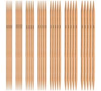 Set di 35 Ferri Doppia Punta, Ferri da Maglia in Bambù, Lunghezza 21 cm, 2.0mm/ 2.75mm/ 3.25mm/ 3.5mm/ 4.0mm/ 4.5mm/ 5.0mm, per Guanti, Sciar e Pecalze (5 Pezzi/Taglie)