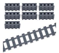 Set di 35 mattoncini da costruzione per binari diritti, set di binari ferroviari APKLVSR City, set di espansione per modellismo, compatibili con il leader di mercato