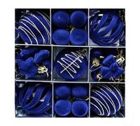 Set di 35 palline di velluto floccate di Natale (blu oblio) | Include dimensioni da 3 cm, 5 cm, 6 cm, per diverse opzioni di stratificazione, ricca consistenza visiva