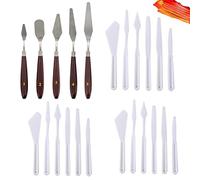 Set di 35 spatole per pittura con spatole in plastica e acciaio inox, accessori per pittura a olio, tela, colori acrilici, assortimento di strumenti misti