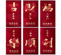 Set di 36 buste rosse per Capodanno cinese, con finitura in lamina d'oro, bordi rinforzati e chiusura sicura, progettate per feste di Capodanno lunare (A)