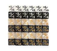 Set di 36 dadi magici più e meno, dadi segnati da 16 mm, contatori di dadi, accessori per il gioco di carte, accessori da gioco da tavolo