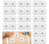 Set di 36 elettrodi in gel autoadesivi: 5 x 5 cm, cuscinetti autoadesivi per elettrodi, riutilizzabili, con collegamento a pulsante da 3,5 mm, per alleviare il dolore, allenamento
