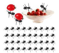 Set di 36 forchette da frutta per formiche, snack, forchette da dolci, forchette multiuso per formiche, posate per feste di Halloween, forchetta da frutta, strumento creativo per formiche (nero)