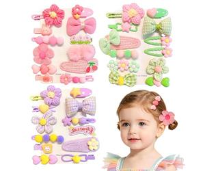Set di 36 forcine per capelli, accessori per capelli per neonati e ragazze, design antiscivolo, adatto per bambine, neonati e bambini, scelta regalo ideale (verde, rosa, viola)
