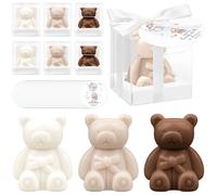 Set di 36 orsetti sapone bomboniere Baby Shower, mini saponi con biglietti di ringraziamento e scatole regalo, saponi profumati per battesimo, genere reveal, matrimonio, festa di compleanno, bianco e