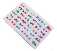 Set di 36 paia di mini orecchini a perno in plastica, stili misti, leggeri aghi per colla per donne e ragazze, da indossare tutti i giorni, 5-7 mm