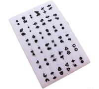 Set di 36 paia di mini orecchini a perno in plastica, stili misti, leggeri, con ago per colla, per donne e ragazze, da indossare tutti i giorni, 5-7 mm (C)