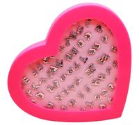 Set di 36 paia di orecchini a perno in plastica con lettere dell'alfabeto, design a forma di cuore con accenti, leggeri, delicati sulla pelle, stile coreano (A)