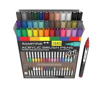 Set di 36 pennarelli acrilici con punta a pennello flessibile, tratto da 1 a 7 mm, per pittura su roccia, scrittura a pennello, scrapbooking, vetro, tazze, legno, metallo, tela, tessuto, plastica. Non