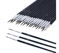 Set di 36 pennelli sottili, 3 misure, con punta fine, piccolo pennello per acquerello, modellismo, artigianato, acquerello, pittura del viso