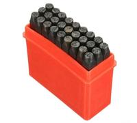 Set di 36 punzoni in metallo con lettere e numeri dell'alfabeto, strumenti per la marcatura di metallo, pelle, legno, gioielli, timbri in acciaio al carbonio, con scatola di plastica (3 mm)