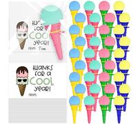 Set di 36 regali per studenti di fine anno lanciatore di palline in schiuma di gelato con carte ispiratrici Bomboniere gelato cono schiuma palla tiratori per l'ultimo giorno di scuola regali dal