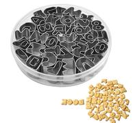 Set di 37 stampi per biscotti con numeri alfabeti, in acciaio antiruggine, per dolci creativi e progetti di pasticceria festivi, impasti antiaderenti per panettieri casalinghi