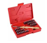 Set di 38 punzoni con numeri e lettere da 4 mm, kit automatico per timbratura ad ago per legno, acciaio, lavorazione dei metalli, incisione, progetti fai da te