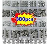 Set di 380 pezzi di dadi e bulloni esagonali - Dimensioni metriche durevoli M2, M2.5, M3, M4, M5, Kit universale di ferramenta per ingegneria e riparazione, Materiale metallico, Durevole, |Dado esagon