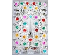 Set di 39 palline di Natale in vetro lucido stile vintage argento - palline per albero di Natale - decorazioni natalizie - sfere riflettenti