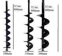 Set di 3xPunte da 100, 150 e 200, trivellatrice per mototrivella giardino Punte