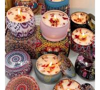 Set di 4/1 candele profumate in scatola colorata, con diverse combinazioni di profumi, fragranza piacevole e ricca, senza fumo, lunga durata di combustione - regalo natalizio ideale per famiglia e ami