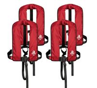 Set di 4 12skipper giubbotti di salvataggio automatici 165N ISO con imbragatura, rosso