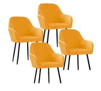 Set di 4/2/6 coprisedie scandinave in velluto elasticizzato per sedie da pranzo con braccioli, protezione per mobili per casa e ristorante, colore oro